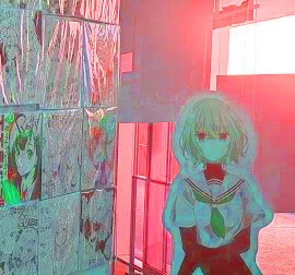 知らないアニメキャラの等身大パネル