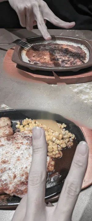 サイゼリヤで友達と一緒に夕ご飯を食べた時の写真